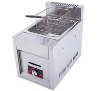 Generic Friggitrice professionale a GPL, friggitrice a gas commerciale da 6 l, con cestini rimovibili e condimento, potenza di fuoco regolabile, in acciaio inox, facile da pulire per ristoranti