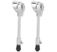 Generic Gambe per Speroni per Grancassa Staffa di Supporto di Alta qualità per Kit di Batteria Strumenti a Percussione per Batteristi Argento + Metallo Nero + Plastica per Musicisti