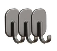 Generic Ganci magnetici, resistenti magneti con ganci, nero, materiale ABS, 3 pezzi, stile moderno minimalista, cucina, bagno, ingresso, montaggio a parete