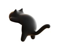 Generic Gancio a Forma di Gatto per Il Bordo Della Scrivania, Autoadesivo, Design a Cartone Animato, Divertente Porta Zaino Scolastico, Gancio Da Scrivania Pe, Nero