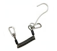 Generic Gancio da Immersione Gancio Sub con Corda a Molla Cordino Estensibile Laccio di Trattenuta Clip Acciaio 316 per Stabilizzare il Corpo Adatto per, Nero, S