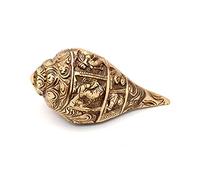 Generic Ganesha intaglio in ottone Shankh Showpiece - Conchiglia in ottone per il tempio, Conchiglia per la decorazione