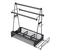 Generic Generic Organizzatore per Condimenti per Barbecue, Portaoggetti in Rete di Grande capacità con Asciugamani di Carta e Portatovaglioli per Tavolo da Barbecue per e, Attrezzatura da Campeggio