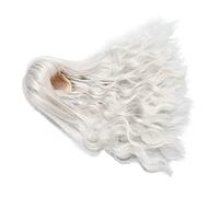 Generic Generic Parrucca per Bambola con Snodo Sferico Parrucca per Bambola Riccia Morbida e Resistente Al Calore, Pronta per Vestire la 1/6 (BLACK) (grigio argento)