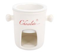 Generic Generic Set di Forchette per Tazza in Ceramica Che Scioglie il Cioccolato, Luce per il tè, Riscaldamento, Dessert, Immersione Dolce per la Raccolta di Feste (BROWN) (WHITE)