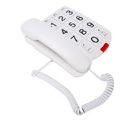 Generic Generic Telefono Cablato con Chiave Grande per la Casa Ricomposizione Rapida con un Tocco, Suoneria Forte da 110 DB, 1 unità Telefonica per Anziani (WHITE) (WHITE)