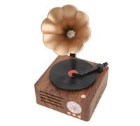 Generic Giocatore di Dischi, Altoparlanti per Record di Altoparlanti Gramophone Grano in Legno Vintage Rotatable Record Player Altoparlante Stereo con Altoparlante Portatile per Casa
