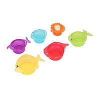 Generic Giocattoli da Bagno con Tazze Impilabili a Forma di Pesce per Bambini Piccoli, 6 Tazze Educative Colorate per il Divertimento Nella Vasca da Bagno