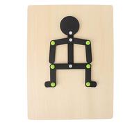 Generic Giocattoli Stickman, Giocattolo di Stick Educativo Giocattolo Woden Stick Puzzle di Legno Movimenti Arti Educational Man Puzzle con 24 Carte