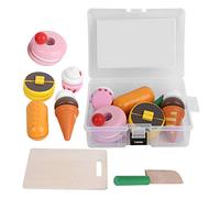 Generic Giocattolo da Taglio per Dessert in Legno per Bambini, Divertente Set da Gioco per Simulazione di Gelato e Torta per Giochi di Finzione Educativi, Materiale Sicuro e Non Tossico (Dessert)