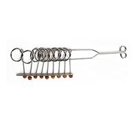 Generic Giocattolo di Sblocco Intellettuale, Rompicapo in Acciaio Inossidabile e Perline di Legno, Giocattolo Liscio Antiruggine per Allenamento di Concentrazione e Sollievo Dallo Stress