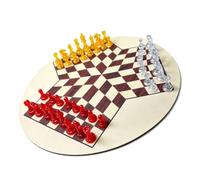 Generic Giocattolo Educativo di Scacchi per Divertimento Multigiocatore Perfetto per Far Crescere le Menti e L'interazione Familiare Set Portatile con 48 Pezzi di Plastica (Grana del legno (pezzi