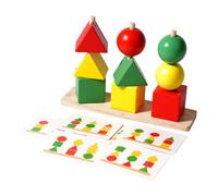 Generic Giocattolo Educativo per Bambini con Perline in Legno per Sequenziare Le Forme, Da Portare in Viaggio O Da Portare a Casa