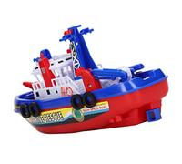 Generic Giocattolo per Barca Antincendio Giocattolo Automatico per Spruzzatura D'acqua Musica Elettrica per Vasca da Bagno per Bambini, per Barca Marina in Plastica