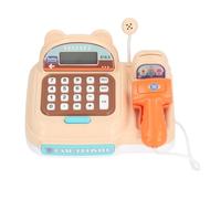 Generic Giocattolo per Registratore di Cassa Giocattolo per la Cassa del Supermercato Set da Gioco per la Spesa Alla con Suoni del Microfono Scanner per Segnalatore Acustico (Marrone)