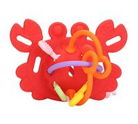 Generic Giocattolo Sensoriale con Cordino in Silicone per Bambini Piccoli Divertimento per lo Sviluppo della Dentizione Presa Facile 1 Pezzo (rosso)