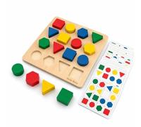 Generic Gioco Aritmetico Bambini Plancia Geometrica Gioco Incastro Forme Blocchi Solidi Carte Pattern Base in Legno Carta Migliora Percezione Spaziale E Prensione Adatto a sercizi Casa
