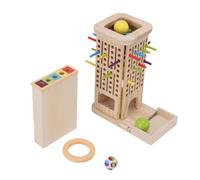Generic Gioco da Tavolo in Legno Colorato con Bastoncini e Dadi per Bambini Che Migliora lo Sviluppo Cerebrale e il Legame Familiare, Materiale in Legno Sicuro