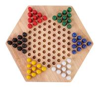 Generic Gioco da Tavolo per Dama Cinese in Legno Gioco di Strategia Halma per Bambini con Stampa a Colori Vivaci Vernice Ecologica per la Famiglia Bambini Concentrazione Osservazi