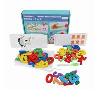 Generic Gioco di Abbinamento di Carte Flash in Legno per Numeri e Alfabeti - Set di Giocattoli Educativi Coinvolgenti per Bambini Dai 3 Anni in su