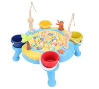 Generic Gioco di Pesca per Bambini, Giocattoli Magnetici per Pesci Musicali Incorporati con Tavola Rotante a 4 Poli per Allenamento per la Coordinazione Occhio-mano dei più Piccoli