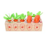 Generic Gioco di Raccolta delle Carote in Legno, Giocattolo Cognitivo per Bambini, Esercizio di Coordinazione Occhio-mano Nei Numeri, attività di abilità Motoria Fine per i più Piccoli (Numeri