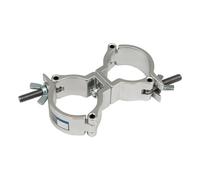 Generic Giunto Girevole per Traliccio di Illuminazione a Doppia Testa per Tubo Diam. 32-35 Mm, Raccordi per Carichi Pesanti Da 50 Kg, Rotazione a 360°, ARGENTE