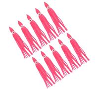 Generic Gonne Morbide per Calamari Esche Efficaci per la Pesca del Polpo per Acqua Dolce e Salata 10 Pezzi Rosato (14 cm)