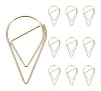 Generic Graffette a Forma di Goccia in Metallo Dorato Set 10 Pezzi Spilla di Carta Creativa Multifunzionale per Ufficio e Scuola Clip Decorativa Piccola in Acciaio per Foto Documenti