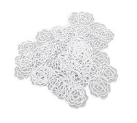 Generic Graziose Graffette a Forma di Rosa in Scatola Trasparente, Perfette per Diari e Lavori Manuali, 50 Pezzi (WHITE)