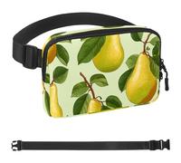 Generic Green Leaves and Yellow Pears-802 - Marsupio a tracolla per uomini e donne, marsupio per viaggi, casual, passeggiate, corsa, escursionismo, ciclismo, 4 x 23 x 15 cm, multicolore, 4 x 23 x 15