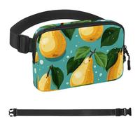 Generic Green Leaves and Yellow Pears-811 - Marsupio a tracolla per uomo e donna, borsa da cintura per viaggi, casual, passeggiate, corsa, escursionismo, ciclismo, 4 x 23 x 15 cm, multicolore, 4 x 23