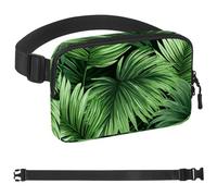Generic Green Palm Leaves-679 - Marsupio a tracolla per uomo e donna, borsa da cintura per viaggi, casual, passeggiate, corsa, escursionismo, ciclismo, 4 x 23 x 15 cm, multicolore, 4 x 23 x 15 cm,