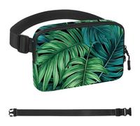 Generic Green Palm Leaves-694 - Marsupio a tracolla per uomo e donna, borsa da cintura per viaggi, casual, passeggiate, corsa, escursionismo, ciclismo, multicolore, 4 x 23 x 15 cm, Multicolore,