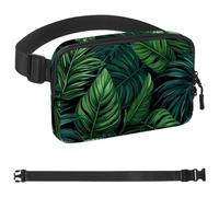 Generic Green Palm Leaves-737 Marsupio per uomini e donne, marsupio con tracolla regolabile, borsa a tracolla alla moda per viaggi all'aperto, corsa, escursionismo, 4 x 23 x 15 cm, Multicolore,