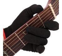 Generic Guanto per Chitarra Protettivo Flessibile in Nylon Nero Protettore per le Dita per Esercitazione del Musicista, per Chitarra/violino/ukulele, 1pz (L)