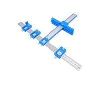 Generic Guida per Trapano per Localizzatore di Punzoni Acciaio Al Carbonio Durevole con Funzioni Regolabili per L'impostazione della Maniglia Dell'armadio 16,1 X 11,8 Pollici (BLUE)