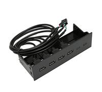 Generic Hub USB 2.0 Multifunzionale da 5,25" Sul Pannello Frontale con 4 Porte per Espansione PC Desktop con Robusta Struttura in Metallo