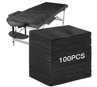 Generic Igienico e conveniente Spa, 100 pezzi lenzuola usa e getta, design impermeabile, coperture in tessuto non tessuto PP nero, 70 x 180 cm per letti ciglia e lettini da massaggio