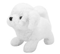 Generic Imitazione Peluche Elettrico per Cani da Compagnia Giocattolo Altamente Simulato Cammina la Corteccia del Cane Suona L'arredamento Dell'ufficio della Camera da Letto (Bichon Frise)