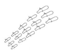 Generic Impianti di Collegamento da Pesca Ad Alta Resistenza Funzionamento Semplice per Tutte le Esigenze di Pesca 200 Pezzi/scatola per la Alla Carpa