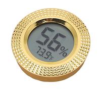 Generic Indicatore di umidità della Temperatura, Igrometro Digitale a Inserto, Struttura in Metallo, Rotondo, Ecologico, con Anello in Gomma per Scatola di Sigari