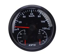 Generic Indicatore di velocità per Barche, Tachimetro GPS Marino Retroilluminato Rosso 110 Mm per, Yacht, Camion (Quadrante nero Lunetta nera CXA089B)