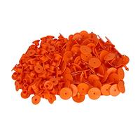 Generic Indicatore Numerico del Marchio Auricolare delle Pecore Addensato da 100 Pezzi per la Gestione delle Informazioni Sul Bestiame, in Plastica Arancione (Etichetta auricolare arancione senza