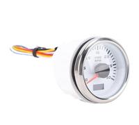Generic Indicatore RPM da 52 Mm con Rapporto di velocità Regolabile e Contaore per Auto, Barche, Design Affidabile in Metallo (Quadrante bianco lunetta argentata CX6224)