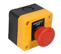 Generic Interruttore a Pulsante di Arresto di Emergenza 2 Pezzi 10A, 1NO 1NC Interruttore di Arresto di Emergenza con Segnale Rosso con Scatola, per il Controllo di Avviatori Elettromagnetici,