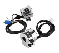 Generic Interruttore Manubrio Moto Pulsante di Controllo Multifunzione Impermeabile Universale per Indicatori di Direzione Faro Clacson 25mm Coppia Nero + Argento per Scooter Elettrici ATV