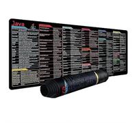 Generic Java Commands Tappetino per mouse, 12 in 1, grande, con foglio Java e Python integrato, tappetino per mouse e tastiera facile da pulire (gomma nera, 300 x 800 x 2 mm)