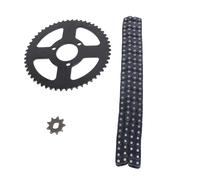 Generic Kit Catena e Pignone Anteriore e Posteriore in Acciaio T8F per Motocicli, Prestazioni Stabili per Go Kart, ATV, Mini Cicli, 9T, 10MM, 54T, 35MM, 120 Maglie di Trasmissione, Set di Catene