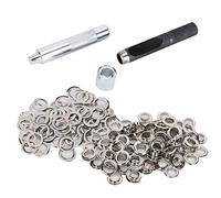 Generic Kit da 100 Occhielli Passacavo in Ottone con Scatola Portaoggetti Set di Impostazioni Passacavo Durevole per Accessori di Abbigliamento